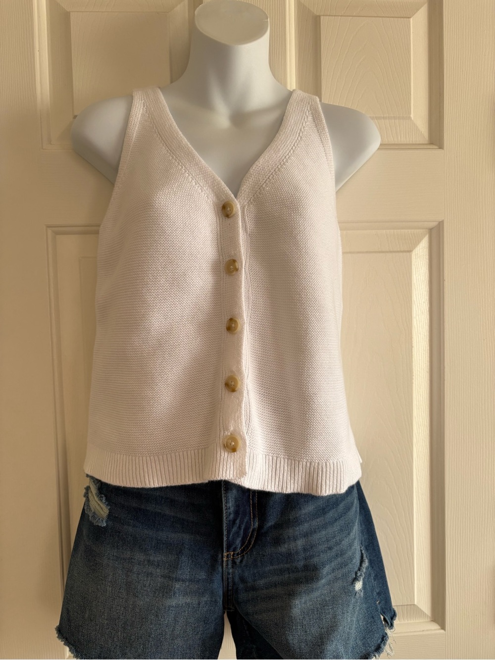 LOFT White Knit Sweater Top